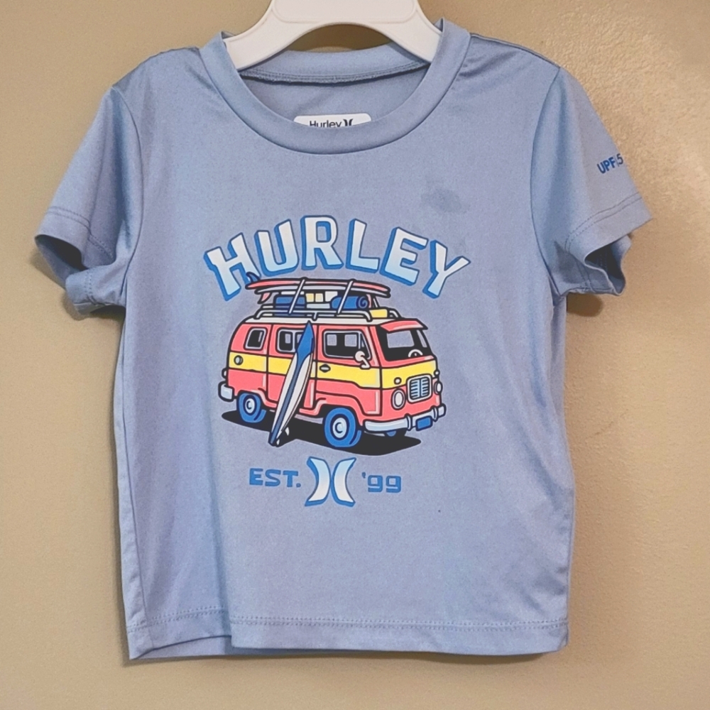 Hurley light blue swim top